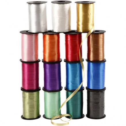 Presentband, ass. färger, B: 10 mm, blank, 250 m/ 15 st.