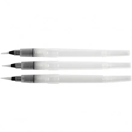 Vattenpenslar, str. S + M + L , 10 ml, 3 st.